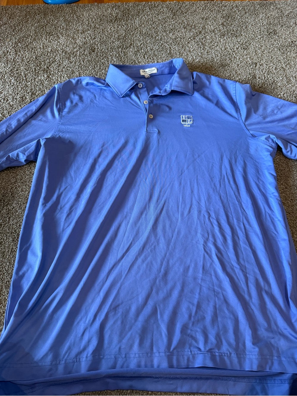 Peter Millar Light Blue Embroidered Logo Polo